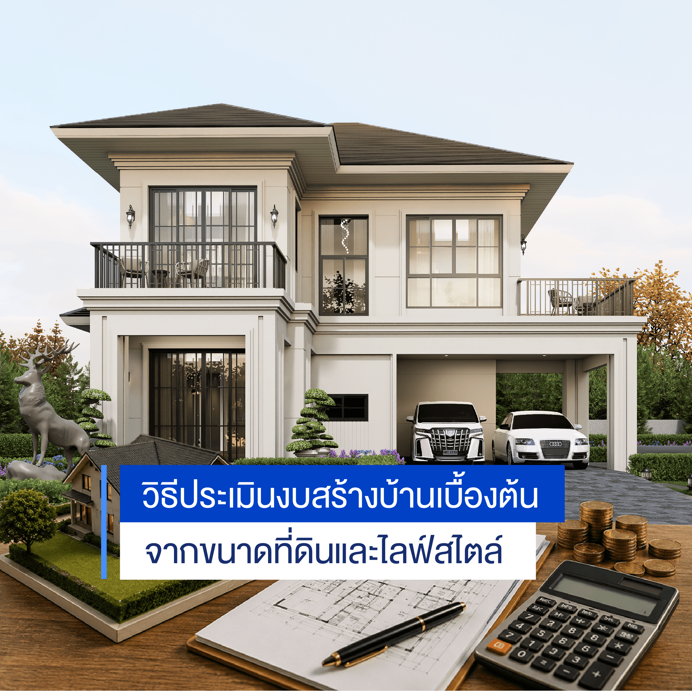 ประเมินงบสร้างบ้านเบื้องต้น ต้องเตรียมงบเท่าไหร่? คำนวณจากขนาดที่ดินและไลฟ์สไตล์