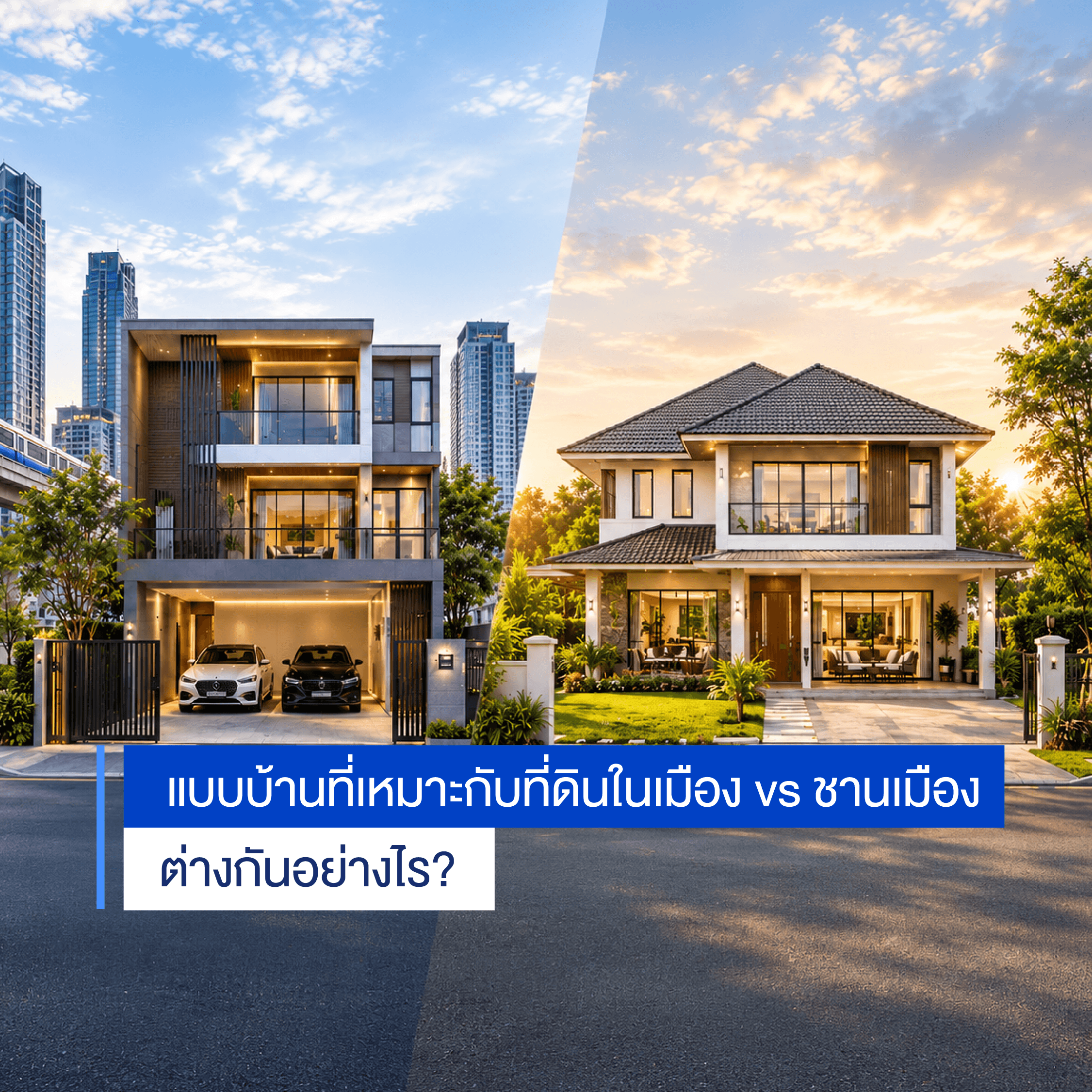 แบบบ้านในเมือง vs ชานเมือง ต่างกันอย่างไร?