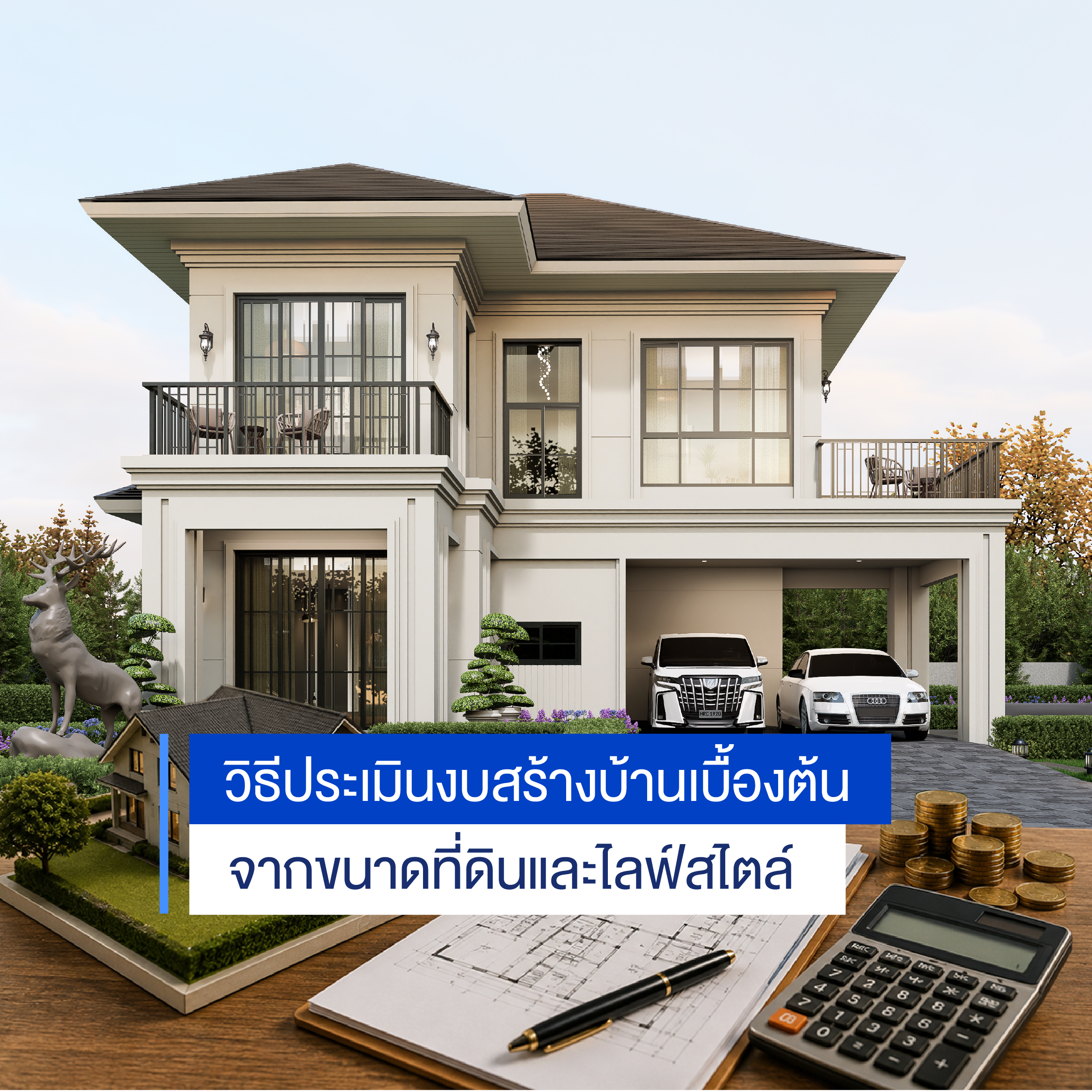 ประเมินงบสร้างบ้านเบื้องต้น ต้องเตรียมงบเท่าไหร่? คำนวณจากขนาดที่ดินและไลฟ์สไตล์